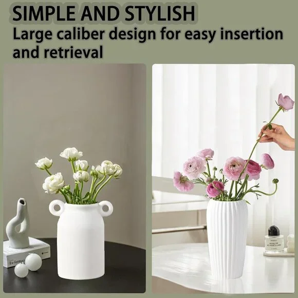 5'' White Ceramic Bud Vases Set of 20,Small Vases in Bulk for Flowers,Mini Vases